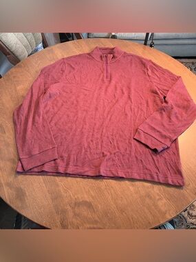 Joseph Abboud Mens Burgundy Wine Quarter Zip Sweater 3XL Modern Fit Cotton NWT